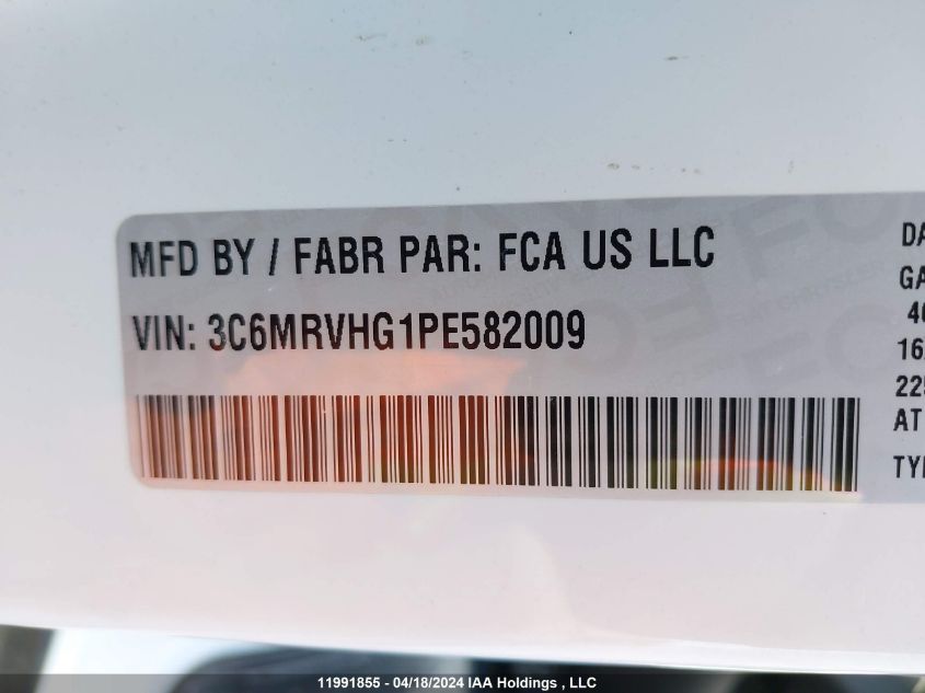 2023 Ram Promaster 3500 3500 High VIN: 3C6MRVHG1PE582009 Lot: 11991855