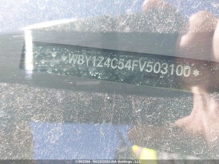 2015 BMW I3 VIN: WBY1Z4C54FV503100 Lot: 11992094