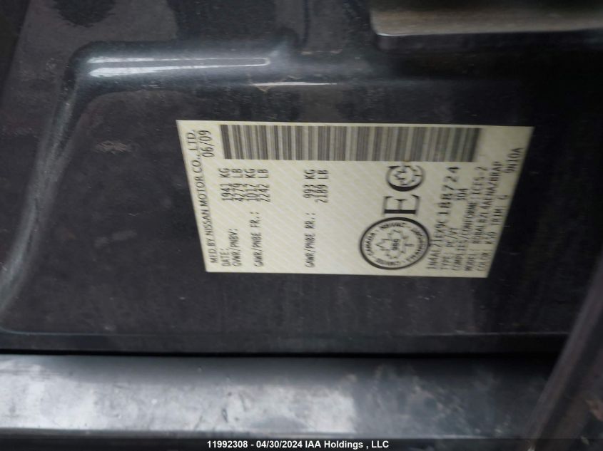 2009 Nissan Altima VIN: 1N4AL21EX9C188724 Lot: 11992308