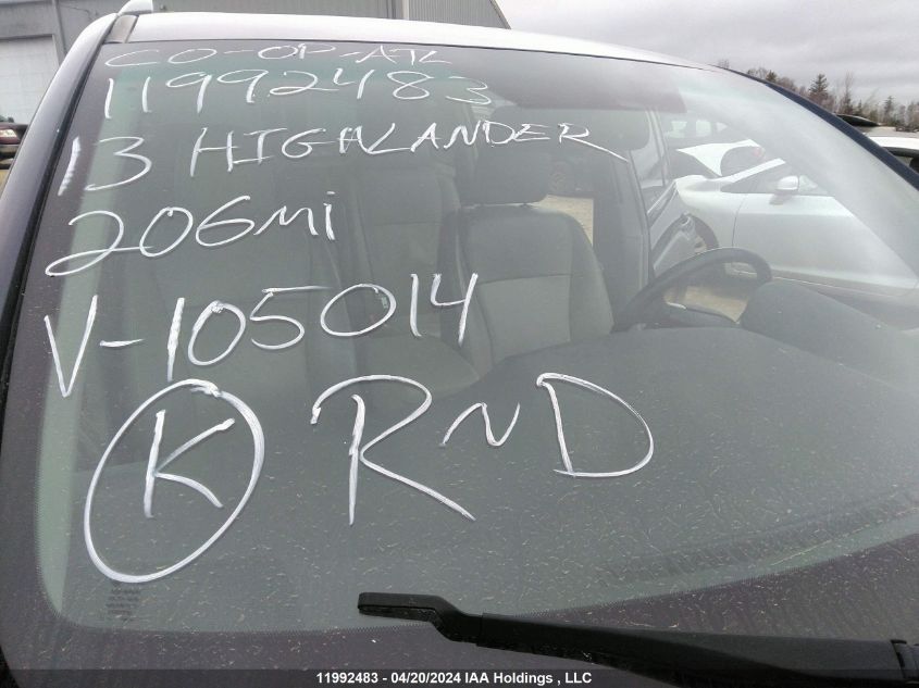 2013 Toyota Highlander Se V6 VIN: 5TDZK3EH2DS105014 Lot: 11992483