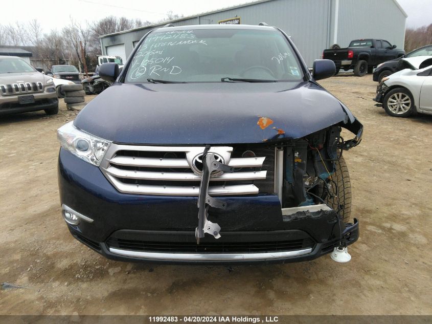 2013 Toyota Highlander Se V6 VIN: 5TDZK3EH2DS105014 Lot: 11992483