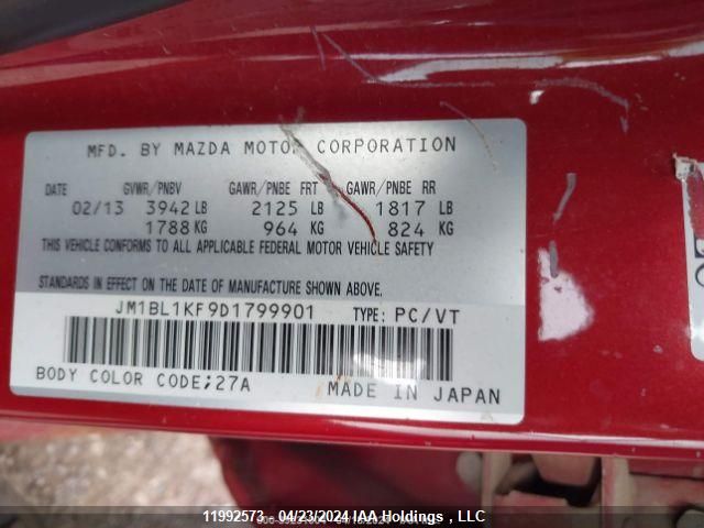 2013 Mazda Mazda3 VIN: JM1BL1KF9D1799901 Lot: 11992573