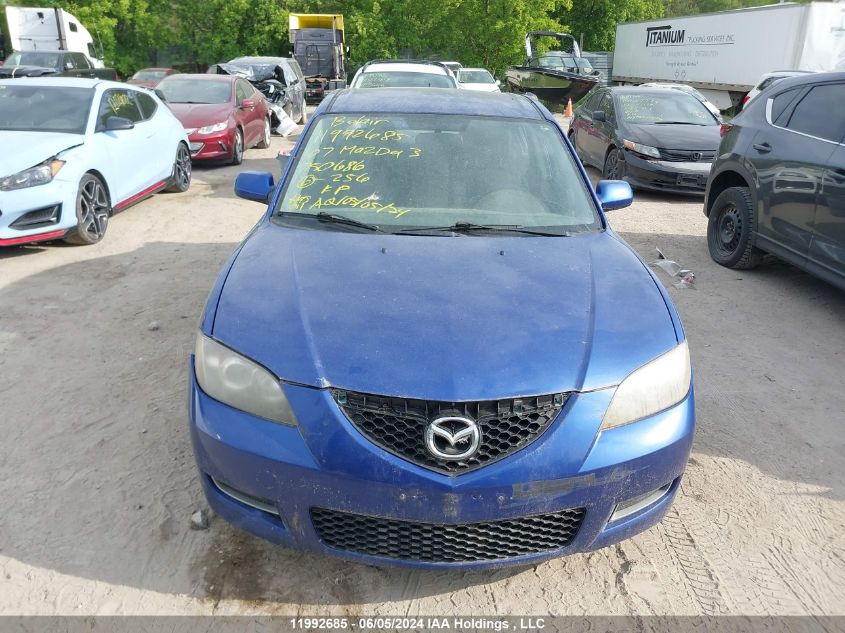 2007 Mazda Mazda3 VIN: JM1BK32F271750686 Lot: 11992685