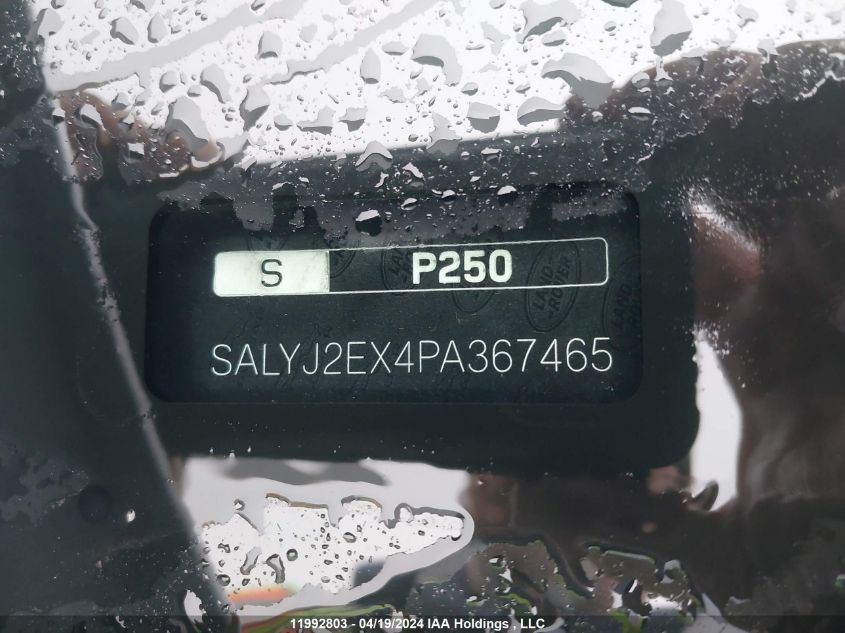 2023 Land Rover Range Rover Velar VIN: SALYJ2EX4PA367465 Lot: 11992803