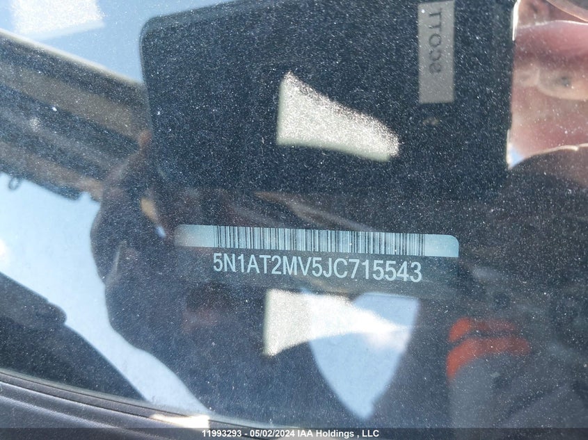 2018 Nissan Rogue Sv/Sl VIN: 5N1AT2MV5JC715543 Lot: 11993293