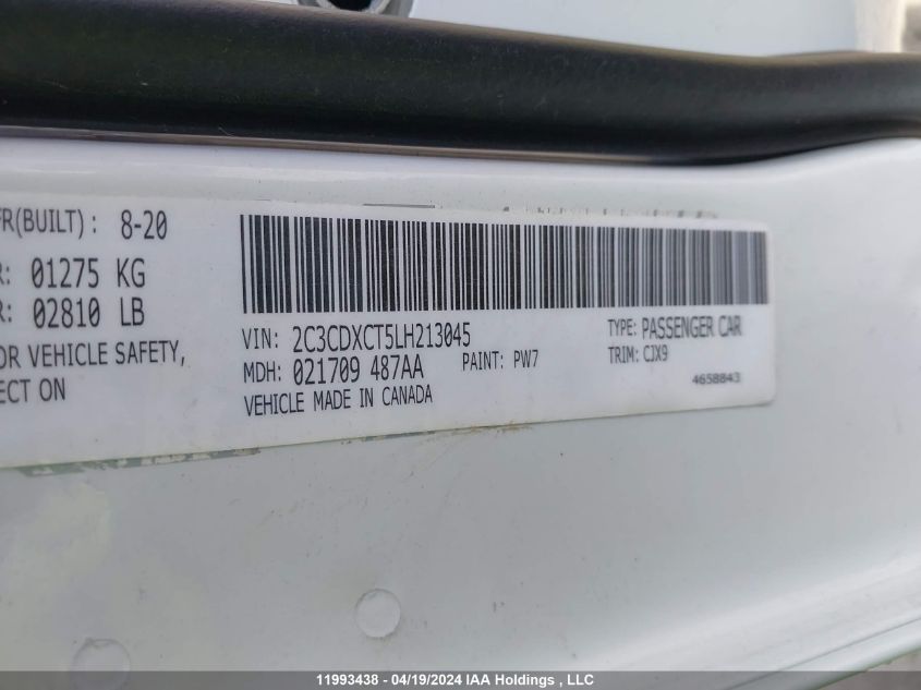 2020 Dodge Charger VIN: 2C3CDXCT5LH213045 Lot: 11993438