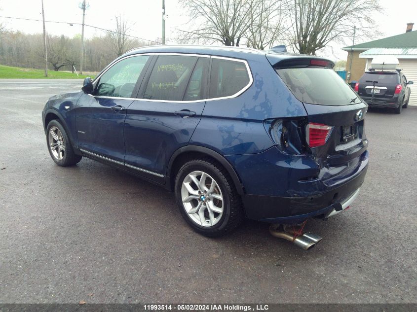 2013 BMW X3 xDrive28I VIN: 5UXWX9C58D0A23292 Lot: 11993514