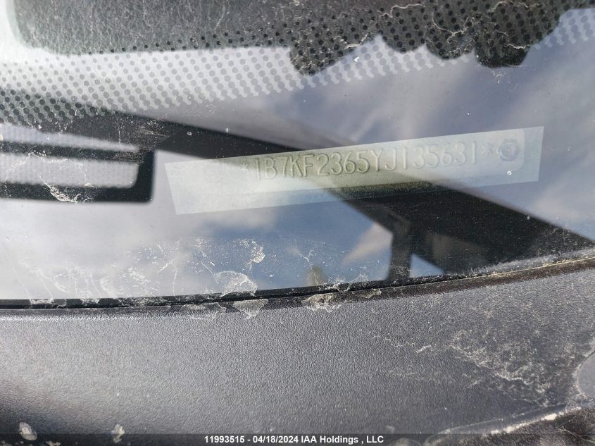 2000 Dodge Ram 2500 VIN: 1B7KF2365YJ135631 Lot: 11993515