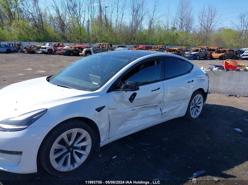 2022 Tesla Model 3 VIN: 5YJ3E1EA0NF249865 Lot: 11993705