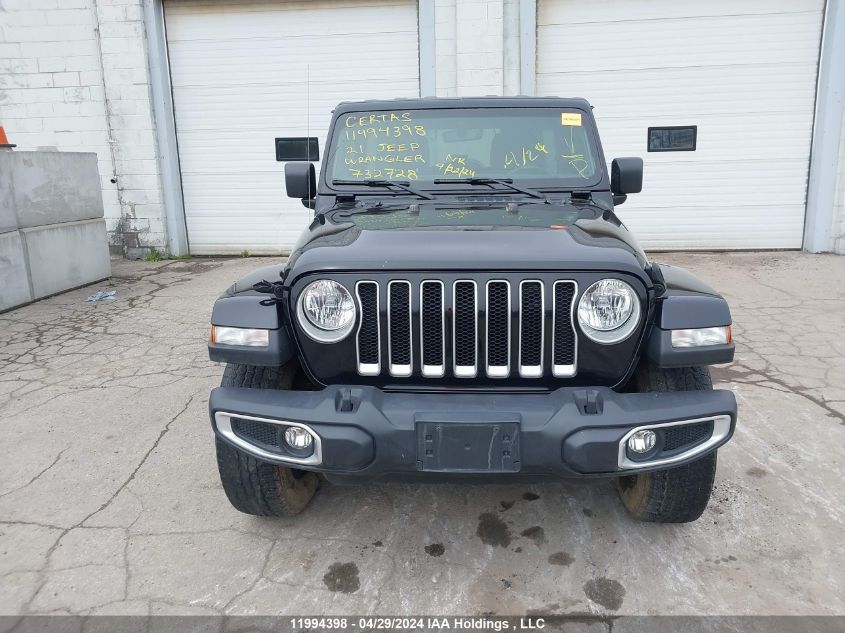 2021 Jeep Wrangler Unlimited Sahara VIN: 1C4HJXEN4MW732728 Lot: 11994398