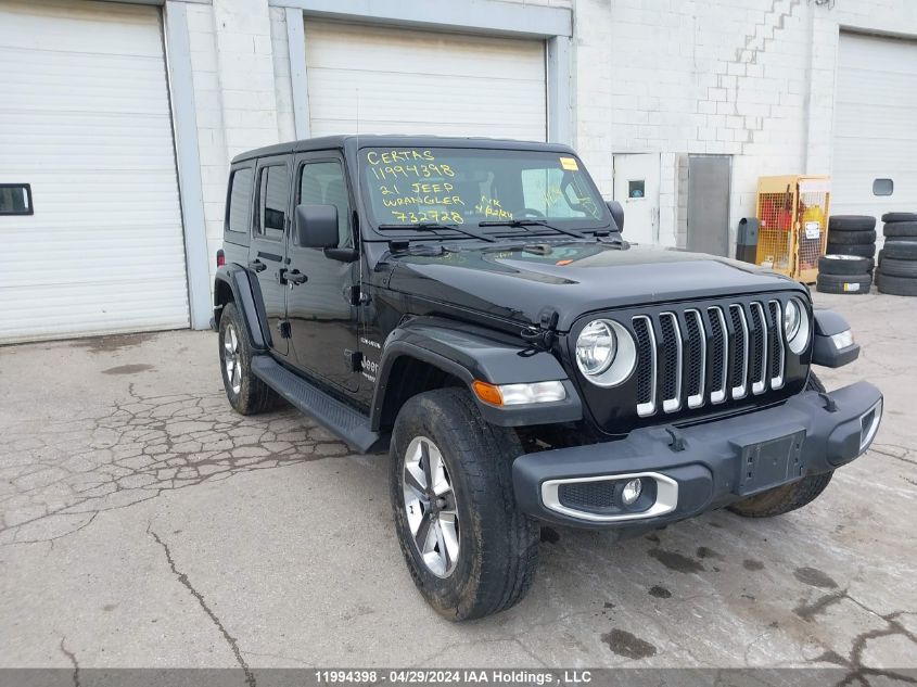 2021 Jeep Wrangler Unlimited Sahara VIN: 1C4HJXEN4MW732728 Lot: 11994398