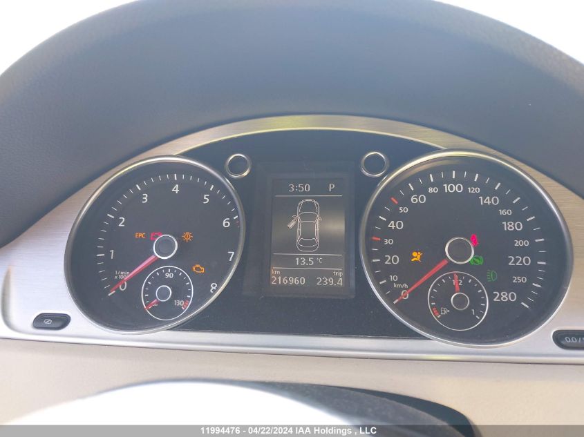 2012 Volkswagen Cc Vr6 4Motion VIN: WVWGU9AN5CE520266 Lot: 11994476