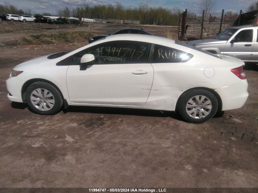 2012 Honda Civic Lx VIN: 2HGFG3A41CH005136 Lot: 11994747