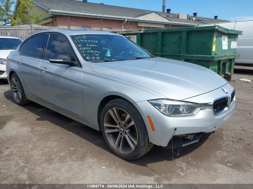 2016 BMW 320 Xi VIN: WBA8A3C52GK690371 Lot: 11994774