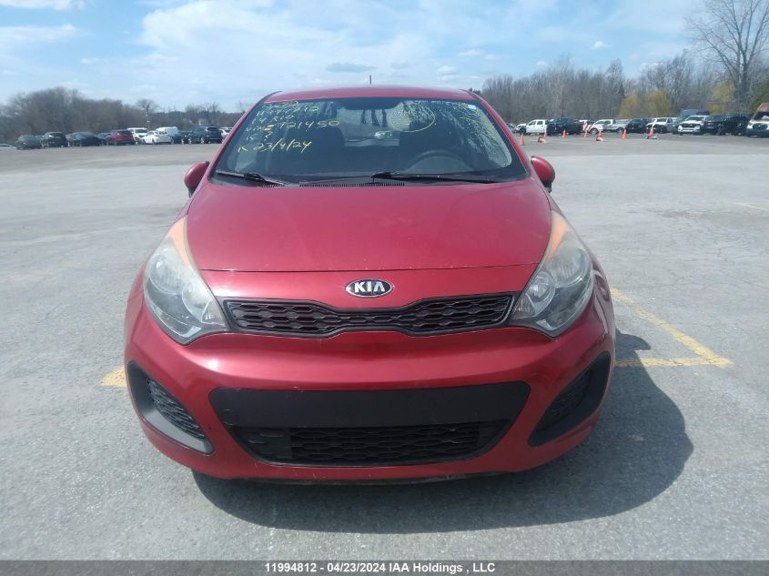 2014 Kia Rio Lx VIN: KNADM5A33E6921450 Lot: 11994812