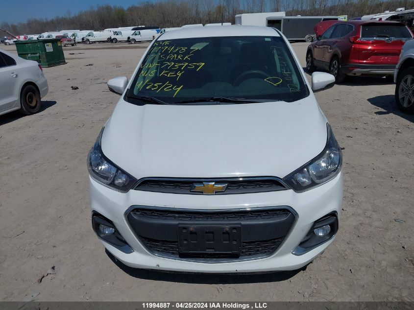 2017 Chevrolet Spark VIN: KL8CD6SA2HC793959 Lot: 11994887