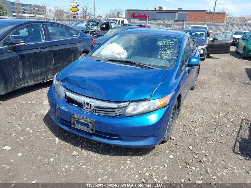 2012 Honda Civic Lx VIN: 2HGFB2F46CH016716 Lot: 11995209