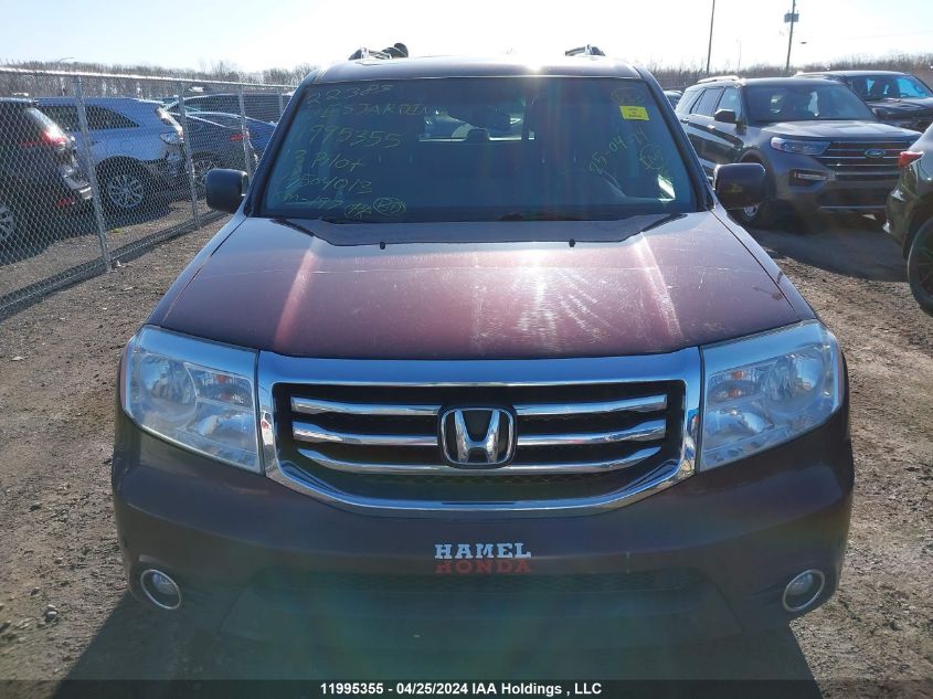 2013 Honda Pilot Touring VIN: 5FNYF4H93DB504013 Lot: 11995355