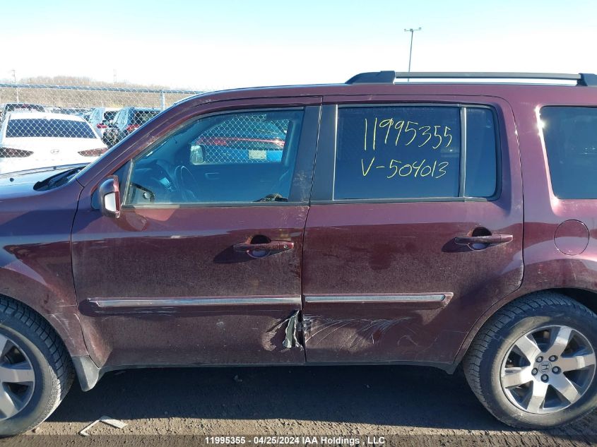 2013 Honda Pilot Touring VIN: 5FNYF4H93DB504013 Lot: 11995355