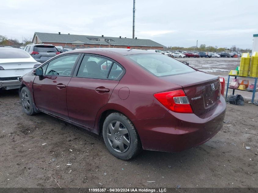 2012 Honda Civic Sdn VIN: 2HGFB2F45CH019462 Lot: 11995357