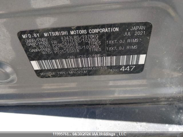 2021 Mitsubishi Rvr VIN: JA4AJVAW5MU607375 Lot: 11995761