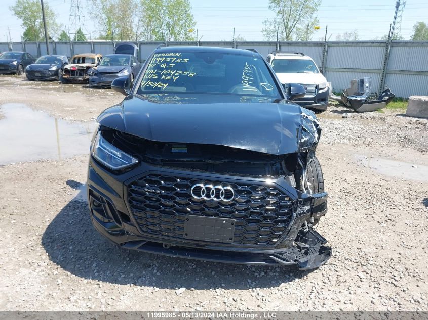 2021 Audi Q5 Sportback VIN: WA14AAFY1M2104258 Lot: 11995985