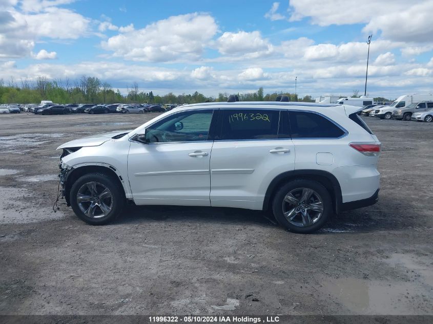 2016 Toyota Highlander Limited VIN: 5TDDKRFHXGS260247 Lot: 11996322