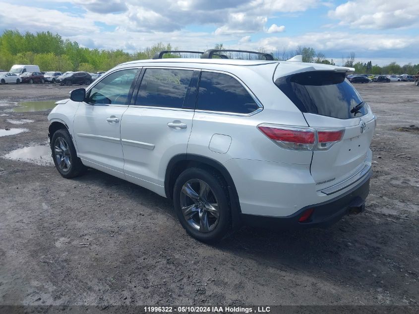 2016 Toyota Highlander Limited VIN: 5TDDKRFHXGS260247 Lot: 11996322