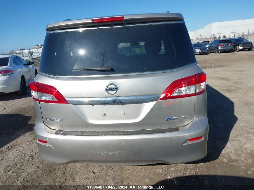 2012 Nissan Quest S/Sv/Sl/Le VIN: JN8AE2KP9C9037080 Lot: 11996407