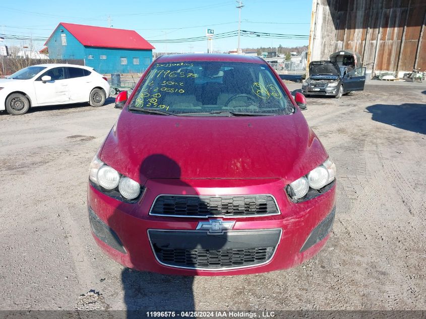 2012 Chevrolet Sonic Lt VIN: 1G1JC6EH1C4205510 Lot: 11996575