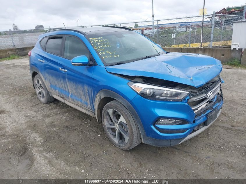 2017 Hyundai Tucson Limited/Sport And Eco/Se VIN: KM8J3CA20HU544091 Lot: 11996697