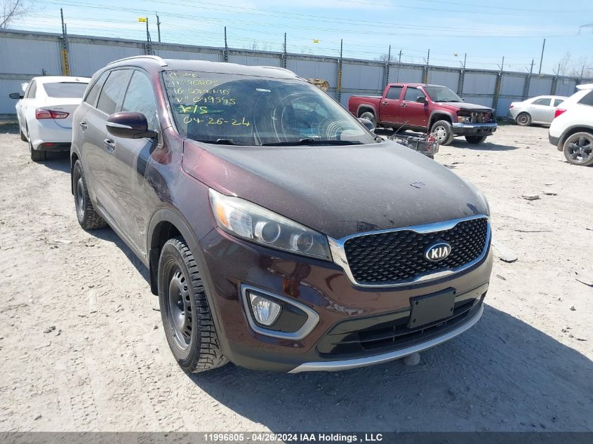 2016 Kia Sorento VIN: 5XYPHDA11GG049945 Lot: 11996805