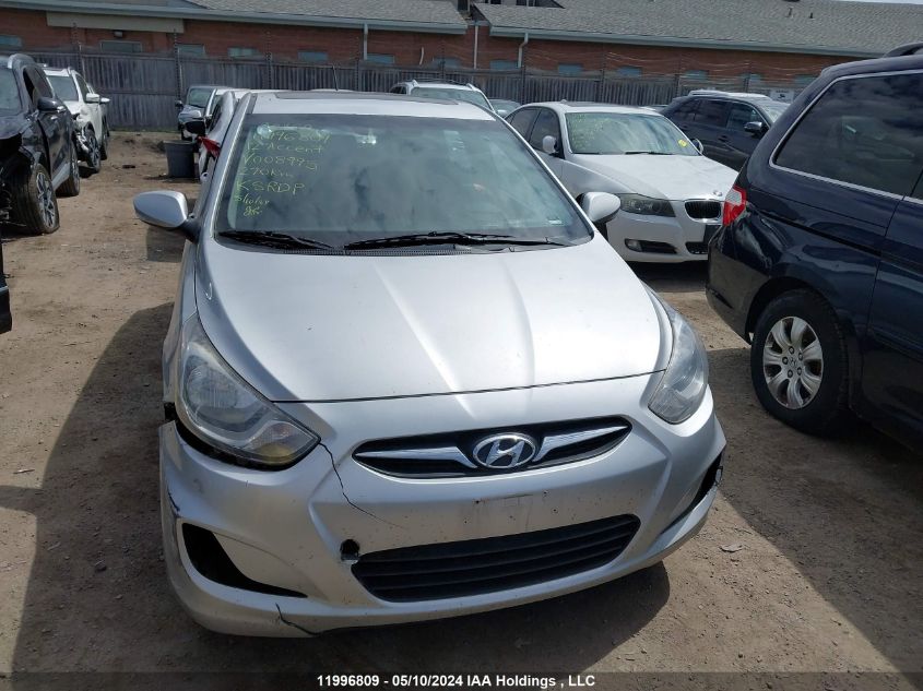 2012 Hyundai Accent VIN: KMHCU5AEXCU008995 Lot: 11996809