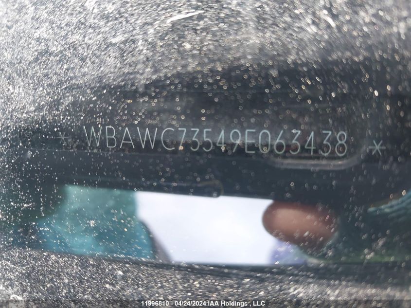 2009 BMW 335 Xi VIN: WBAWC73549E063438 Lot: 11996810