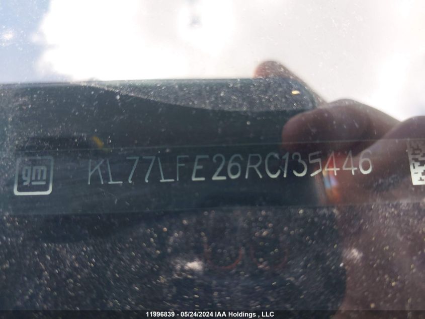 2024 Chevrolet Trax VIN: KL77LFE26RC135446 Lot: 11996839