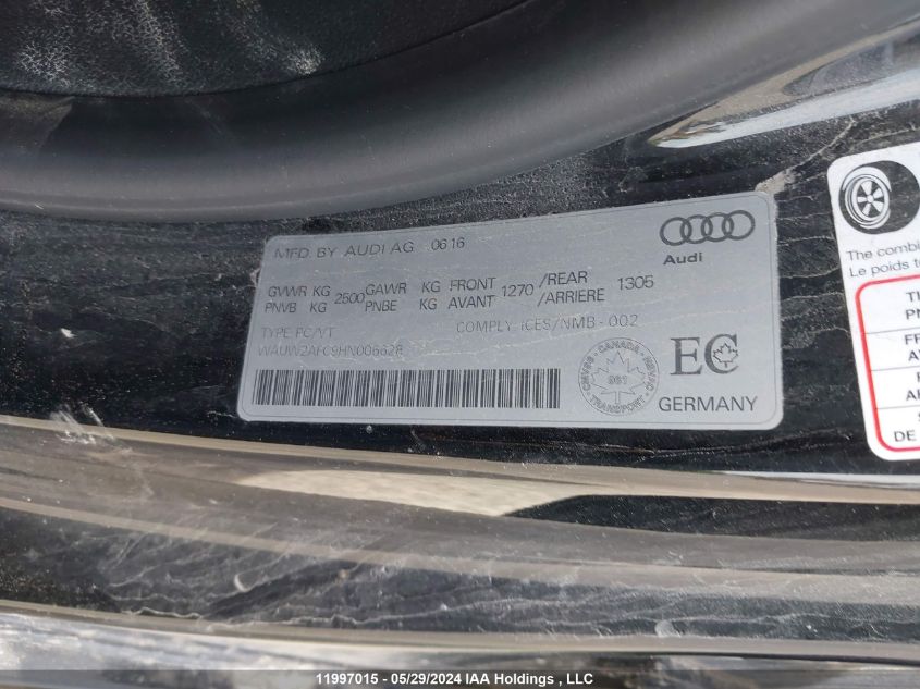 2017 Audi A7 VIN: WAUW2AFC9HN006628 Lot: 11997015