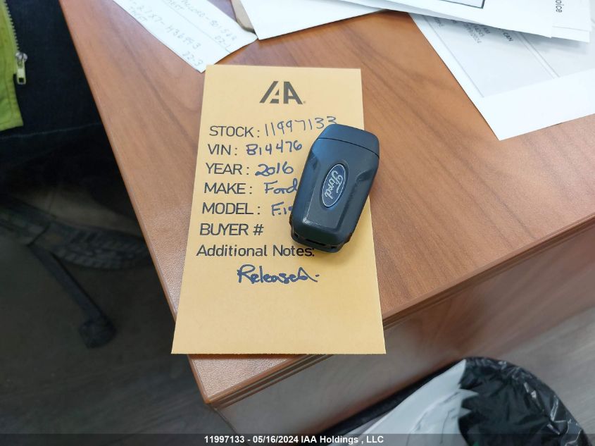 2016 Ford F-150 Xlt VIN: 1FTFW1EG9GFB14476 Lot: 11997133