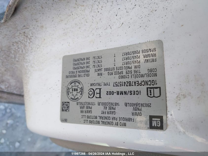 2011 Chevrolet Silverado C1500 VIN: 1GCNCPEA7BZ415757 Lot: 11997266