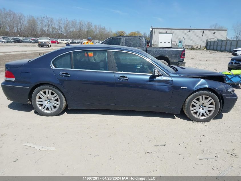 2003 BMW 745 Li VIN: WBAGN63493DR08586 Lot: 11997281