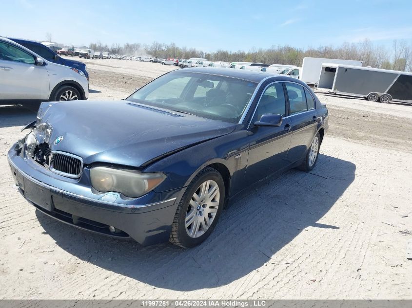 2003 BMW 745 Li VIN: WBAGN63493DR08586 Lot: 11997281