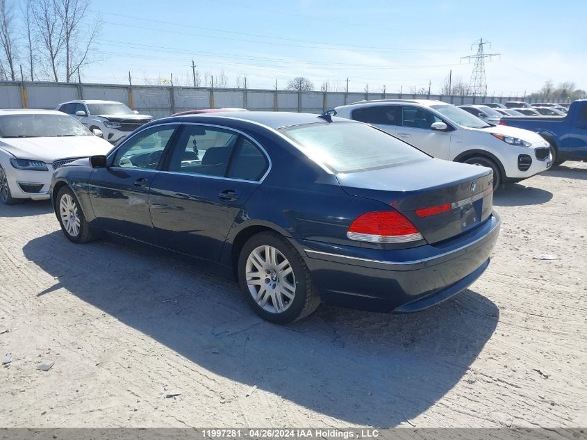 2003 BMW 745 Li VIN: WBAGN63493DR08586 Lot: 11997281