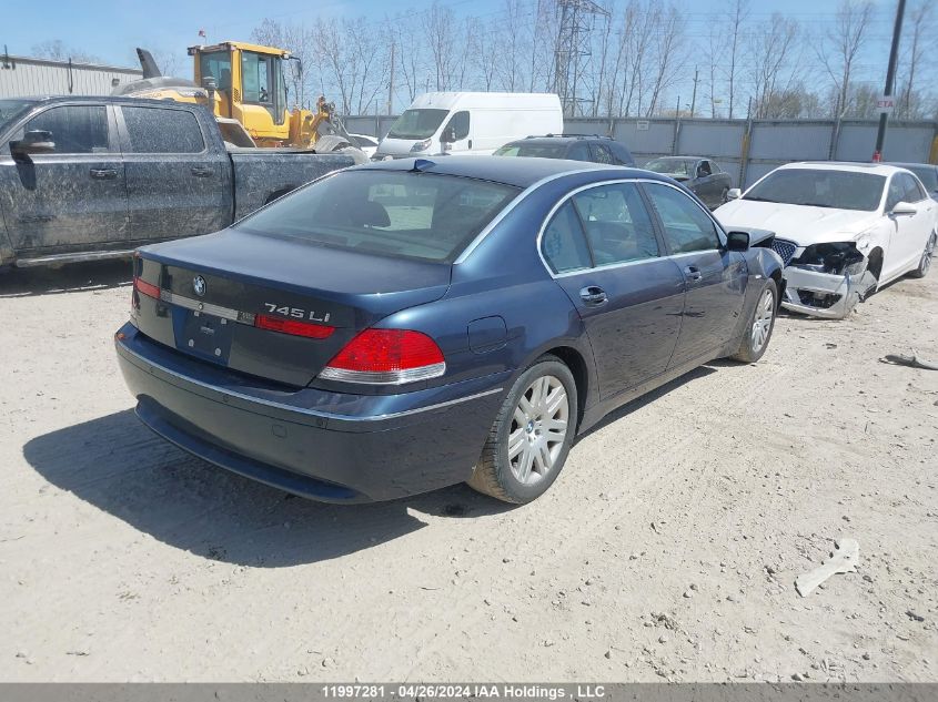 2003 BMW 745 Li VIN: WBAGN63493DR08586 Lot: 11997281