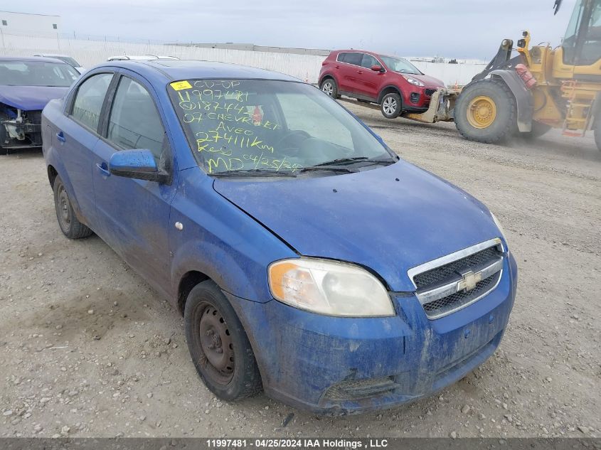 2007 Chevrolet Aveo VIN: KL1TG55697B187442 Lot: 11997481