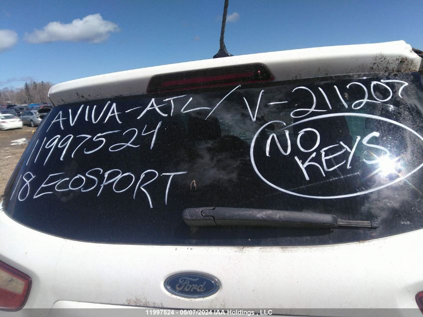 2018 Ford Ecosport Se VIN: MAJ6P1UL4JC211207 Lot: 11997524