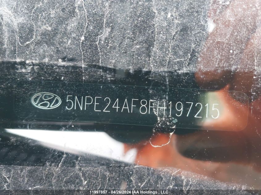 2015 Hyundai Sonata Se VIN: 5NPE24AF8FH197215 Lot: 11997857