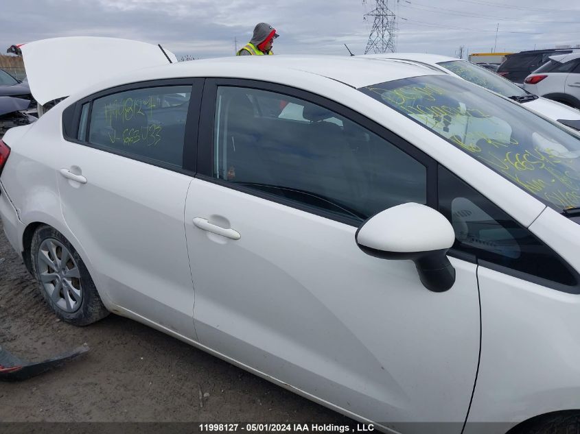 2016 Kia Rio Lx VIN: KNADM4A34G6654333 Lot: 11998127