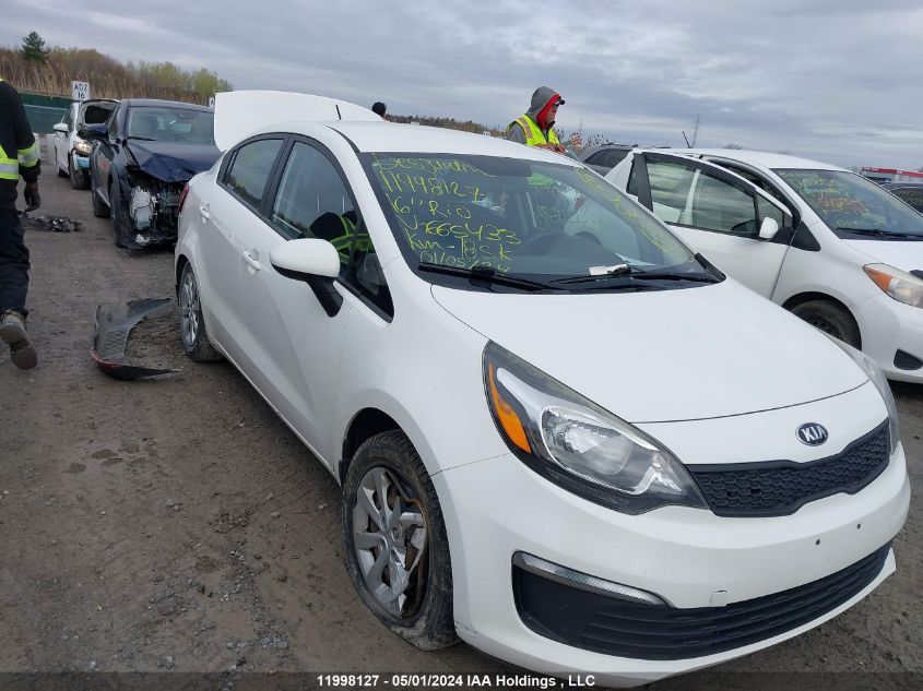 2016 Kia Rio Lx VIN: KNADM4A34G6654333 Lot: 11998127