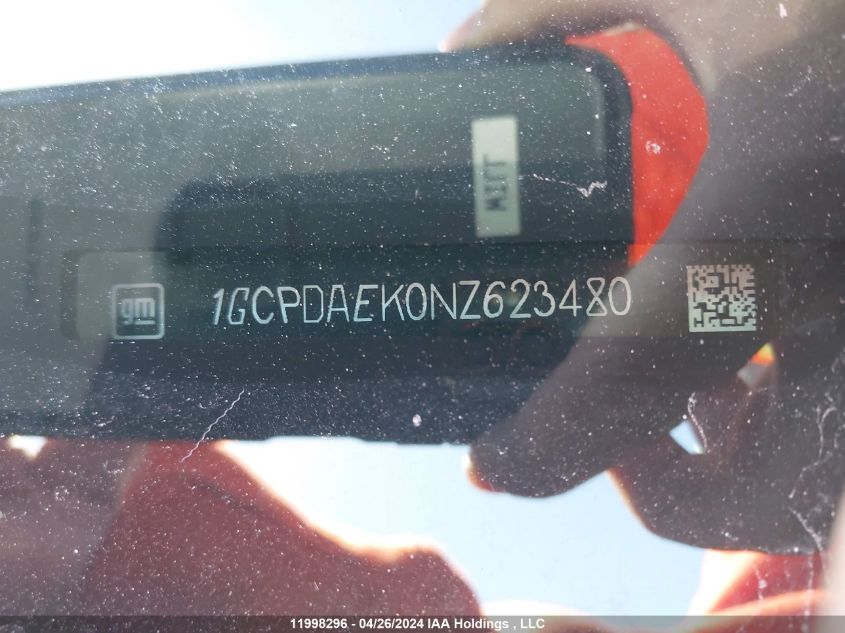 2022 Chevrolet Silverado K1500 VIN: 1GCPDAEK0NZ623480 Lot: 11998296