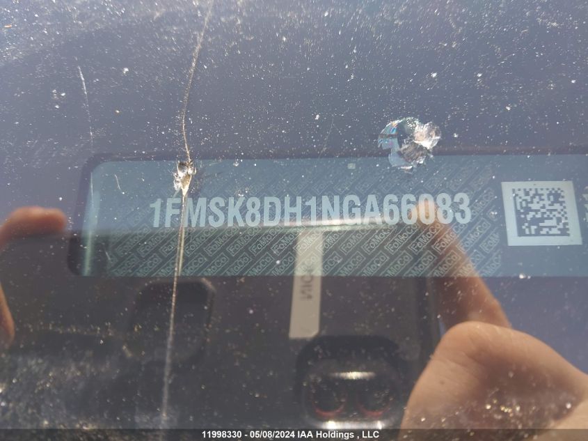 2022 Ford Explorer Xlt VIN: 1FMSK8DH1NGA66083 Lot: 11998330