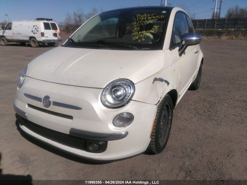 2012 Fiat 500 VIN: 3C3CFFCR1CT332128 Lot: 11998355